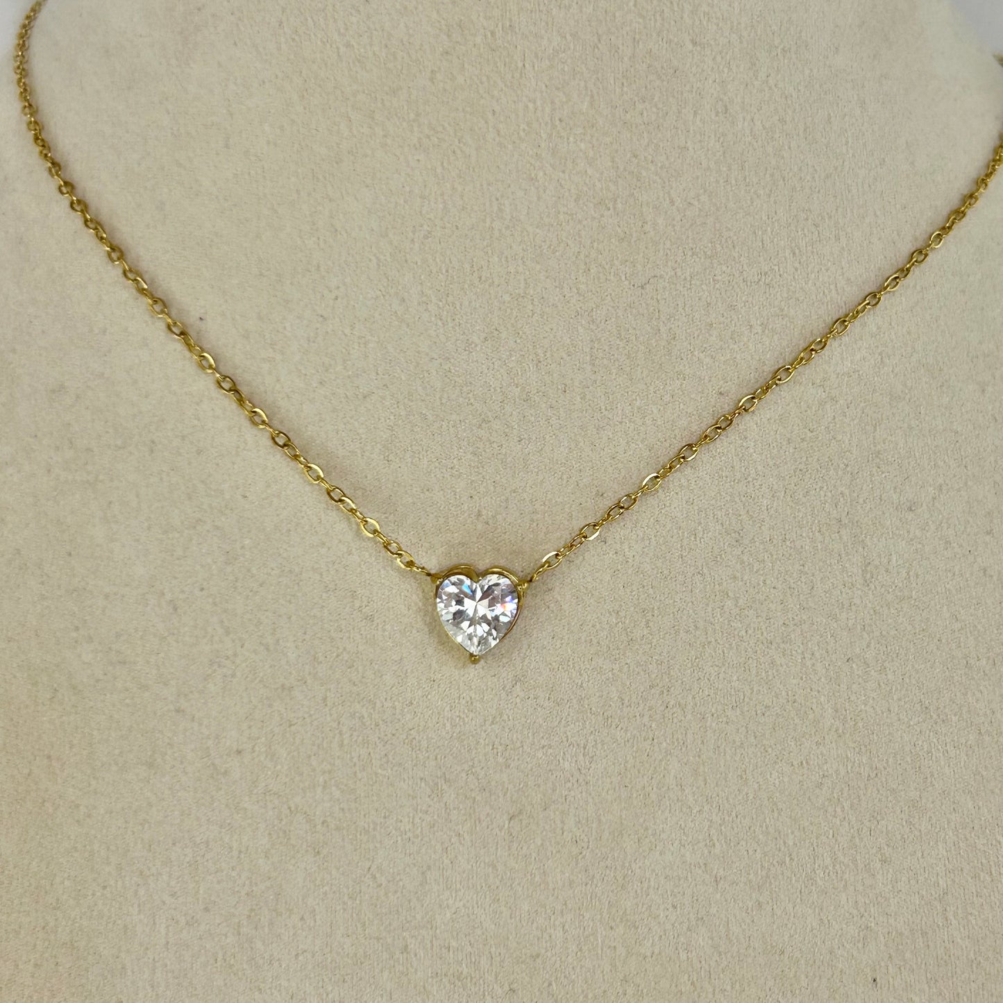 Collar Corazón Cristalino