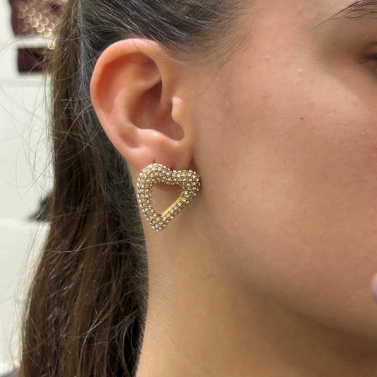 Pendiente Corazón Brillos