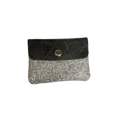 Monedero gris con cristales