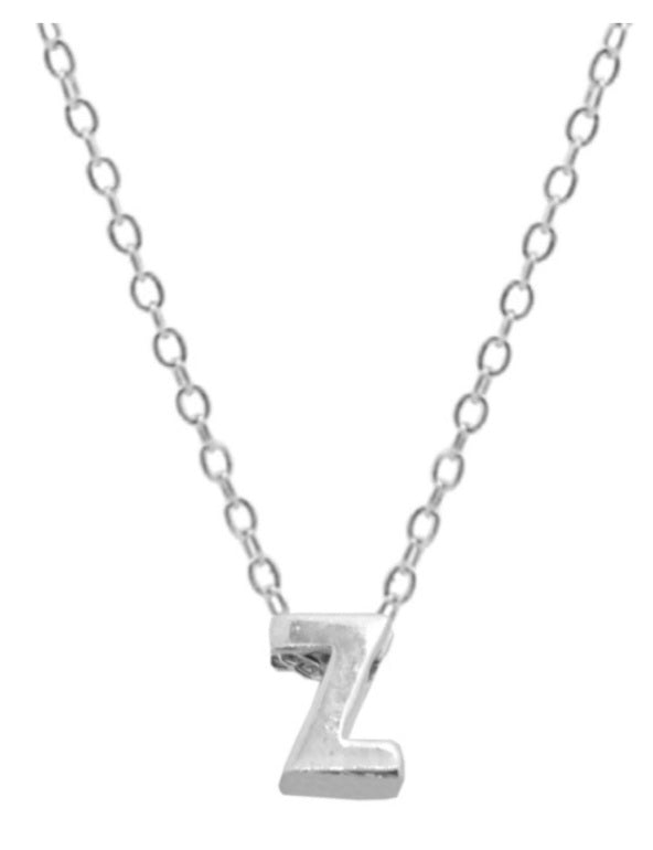 Collares Letras Pequeñas Plateadas