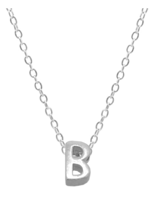 Collares Letras Pequeñas Plateadas