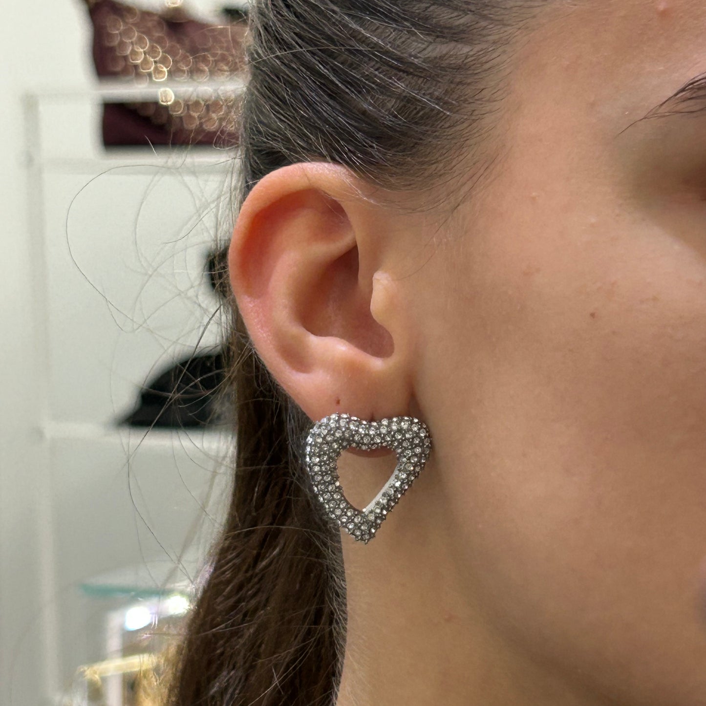 Pendiente Corazón Brillos