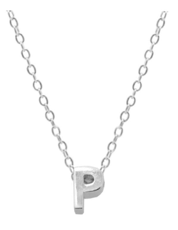 Collares Letras Pequeñas Plateadas