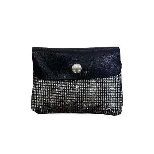 Monedero negro con cristales