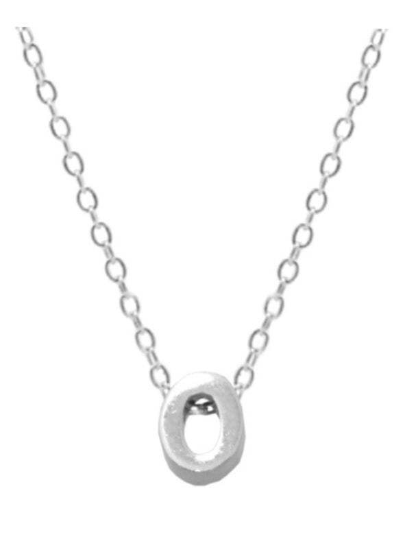 Collares Letras Pequeñas Plateadas