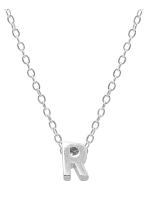 Collares Letras Pequeñas Plateadas