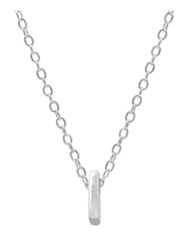 Collares Letras Pequeñas Plateadas