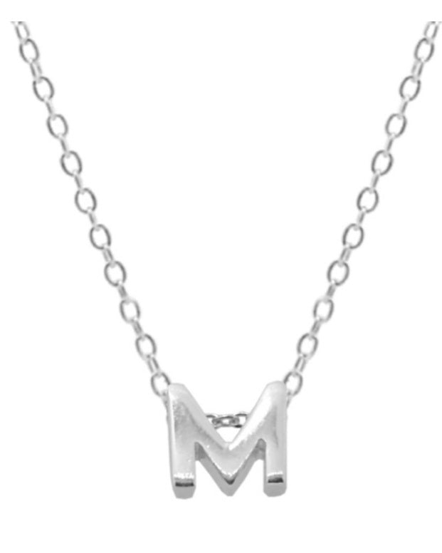 Collares Letras Pequeñas Plateadas