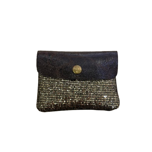 Monedero marrón con cristales