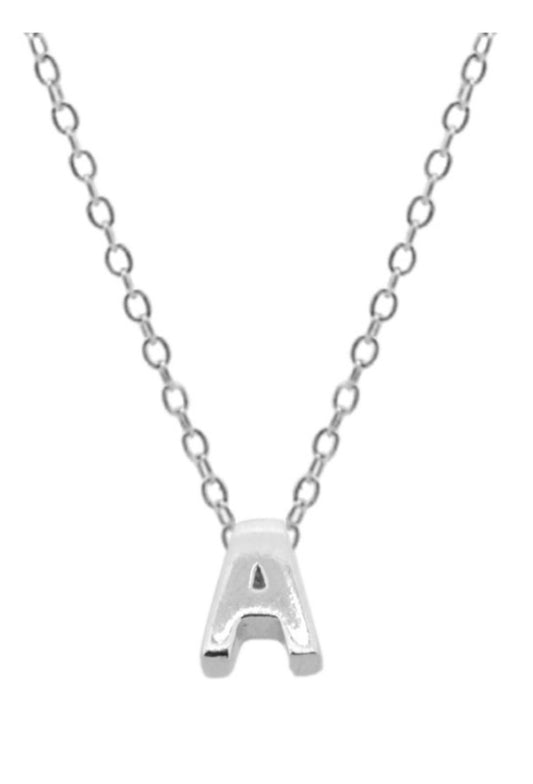 Collares Letras Pequeñas Plateadas