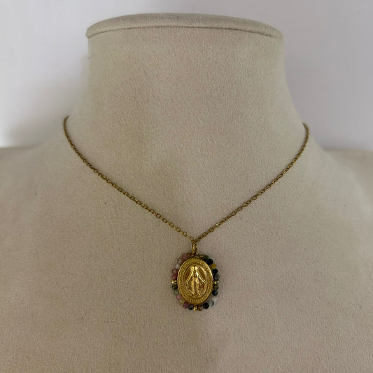 Collar Medalla Perlas