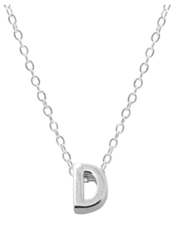 Collares Letras Pequeñas Plateadas